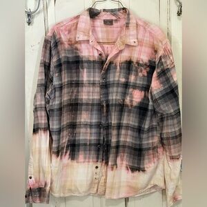 Great Northwest Clothing Company Pink and Black Plaid Button Down Shirt NWOT